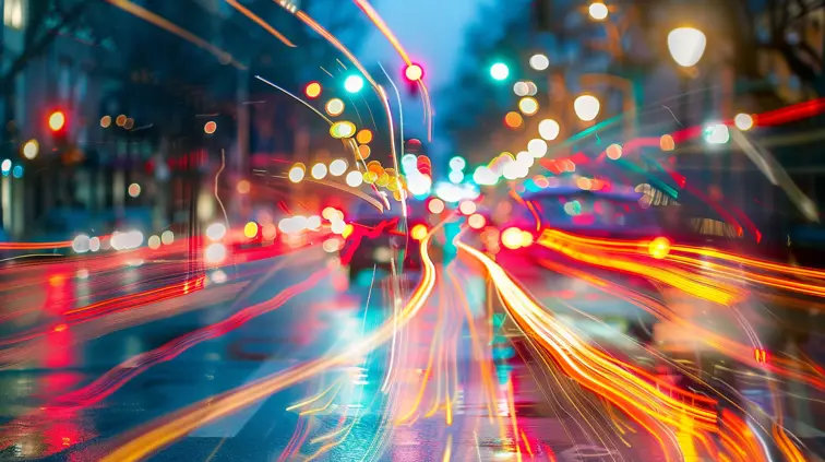 Photograph of traffic lights, close up, shutter, motion, light trails, lapse, star trails, image stabilization, noise, painting, light, cityscapes