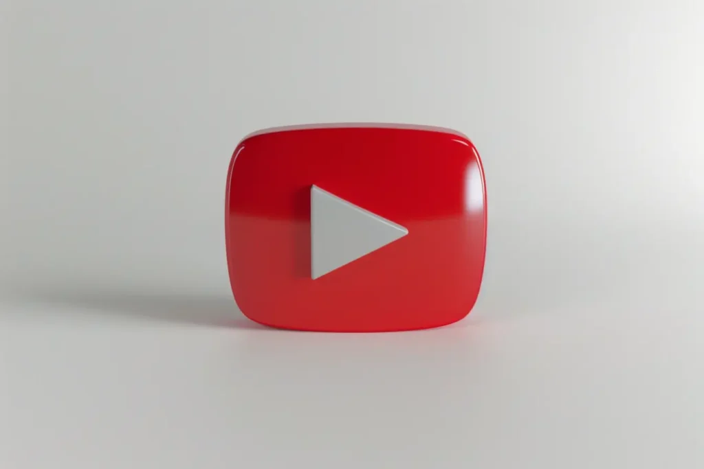 3D YouTube logo by Midjourney