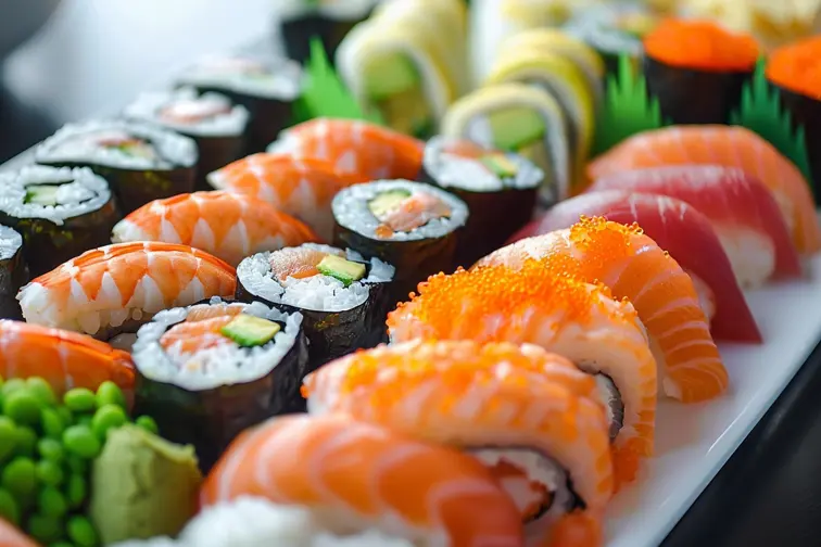 A delicious plate of sushi
