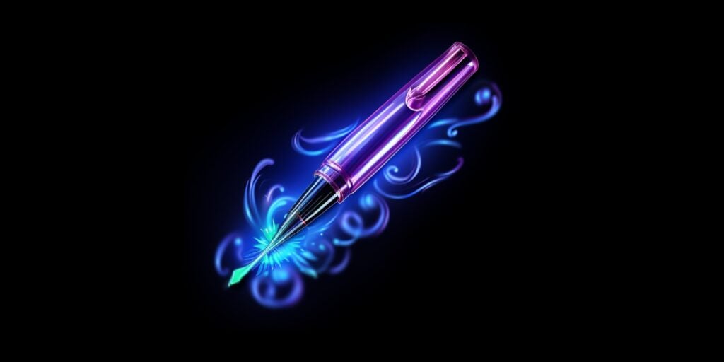 neon pen black background