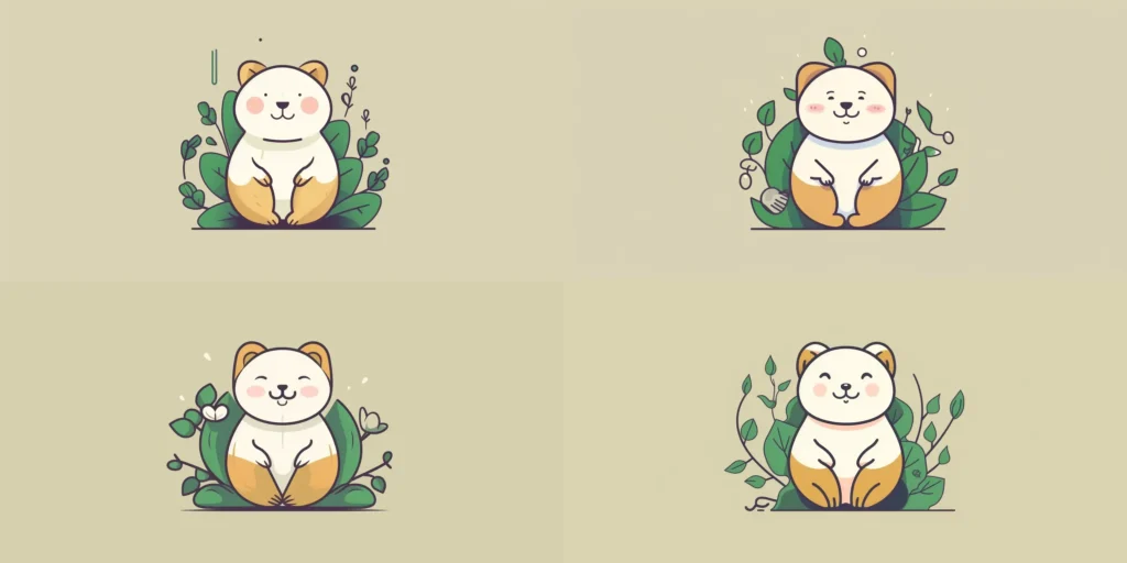 A soothing mascot for an organic skincare brand made in midjourney