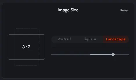 Adjusting the image size using the slider in Midjourney