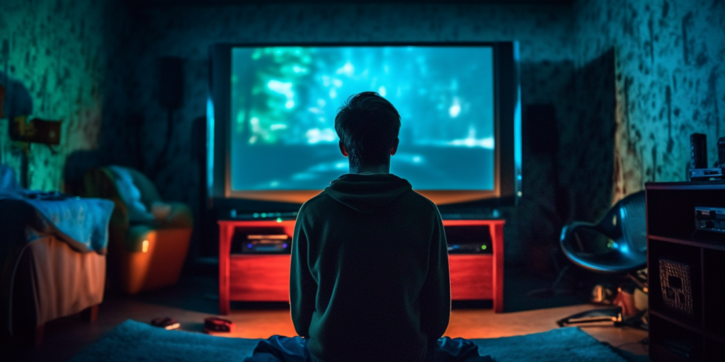 Watching a movie Midjourney Image