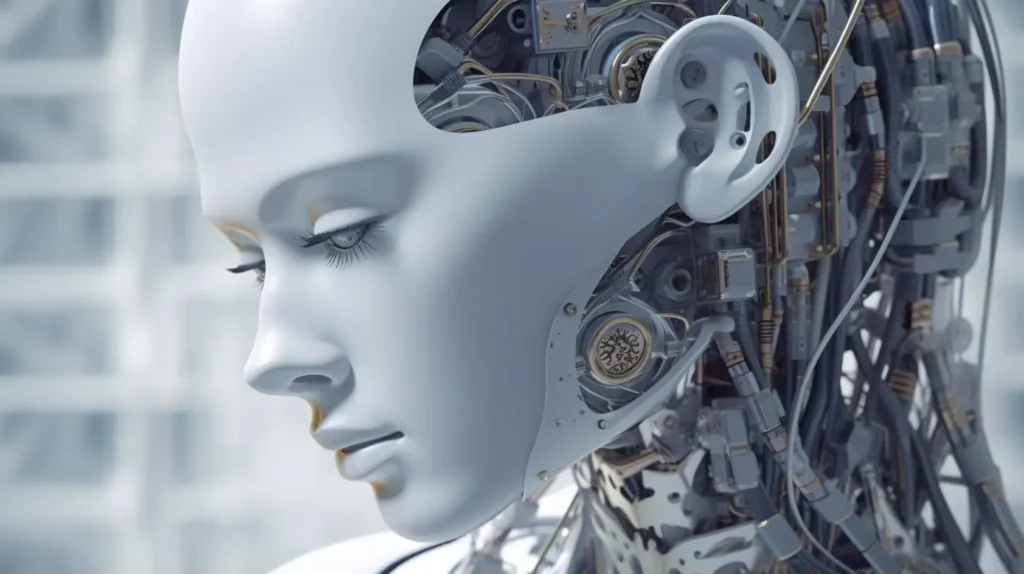Midjourney generated image of silicon robot