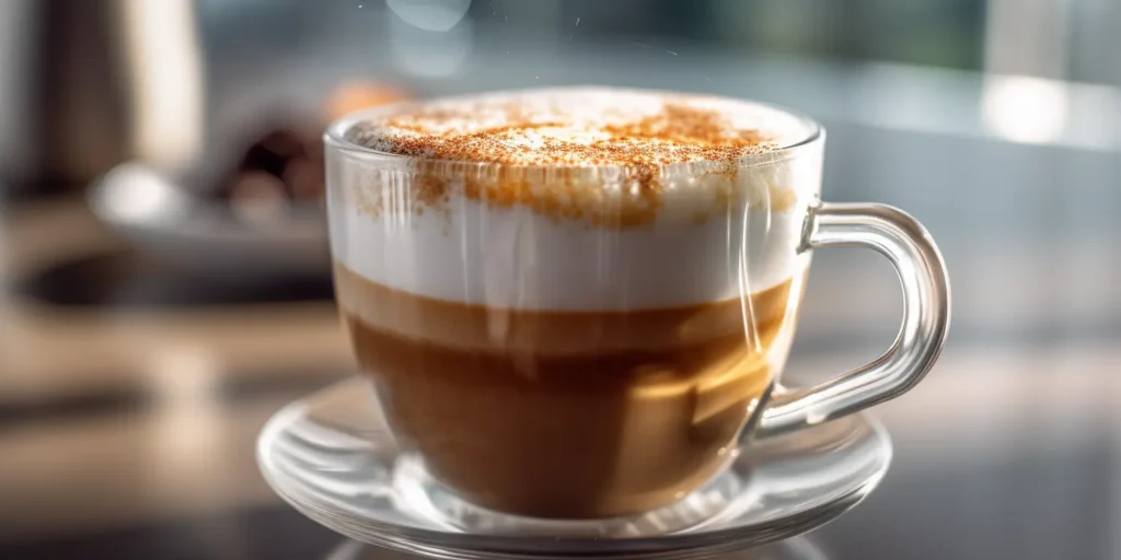 Midjourney generated image of hot served cappuccino