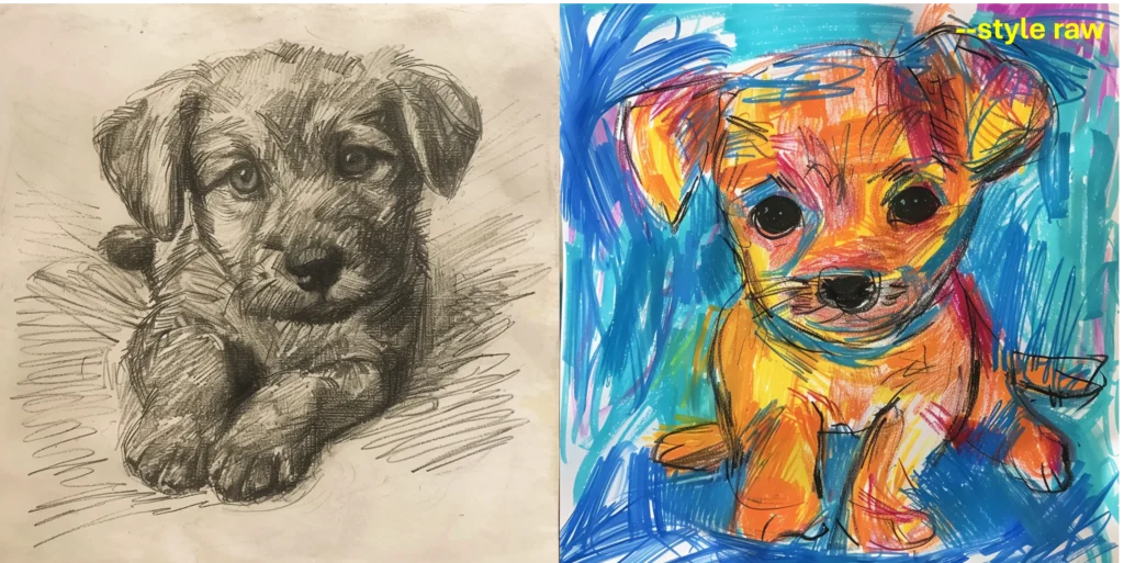 Child's sketch of a puppy