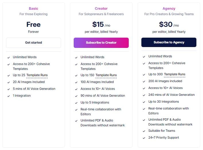 Cohesive Pricing