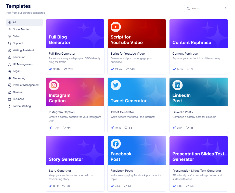 Cohesive User-Interface - Homepage