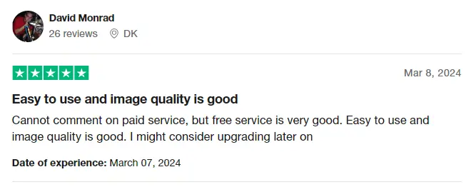 David Monrad Positive Leonardo AI Trustpilot Review