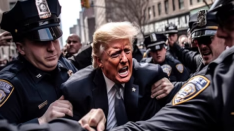 Deepfake arrest image of Donald Trump.
