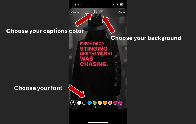 Editing captions in the Instagram app