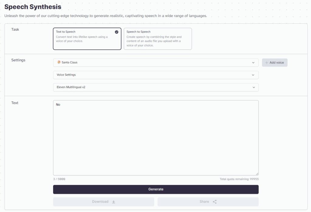 ElevanLabs Speech Synthesis GUI