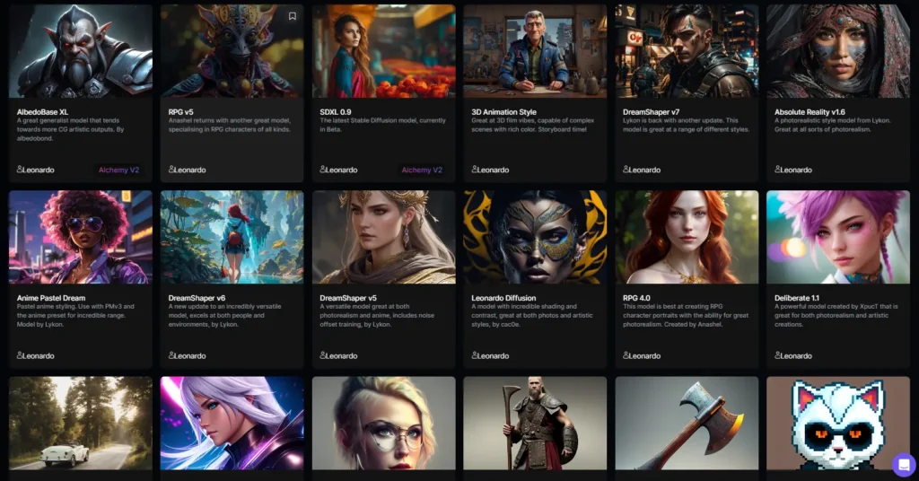 Finetuned Models from Leonardo AI