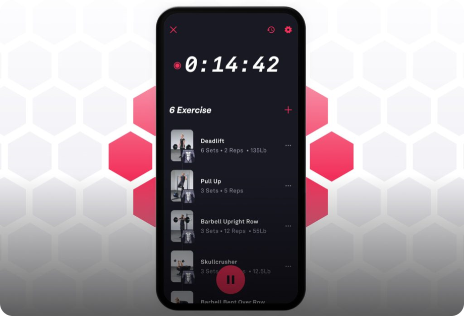 Fitbod mobile GUI showing various workout movements