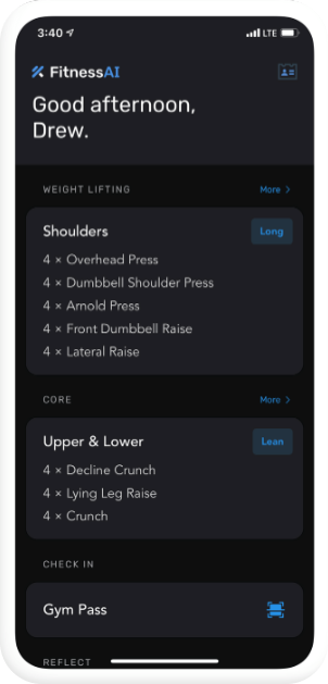 FitnessAI GUI