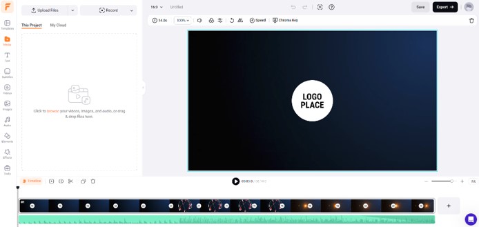 FlexClip video editing GUI