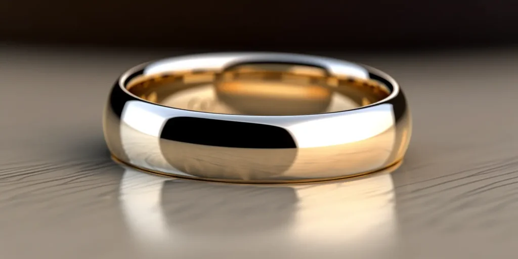 Midjourney generated image of a wedding band close up and detailed