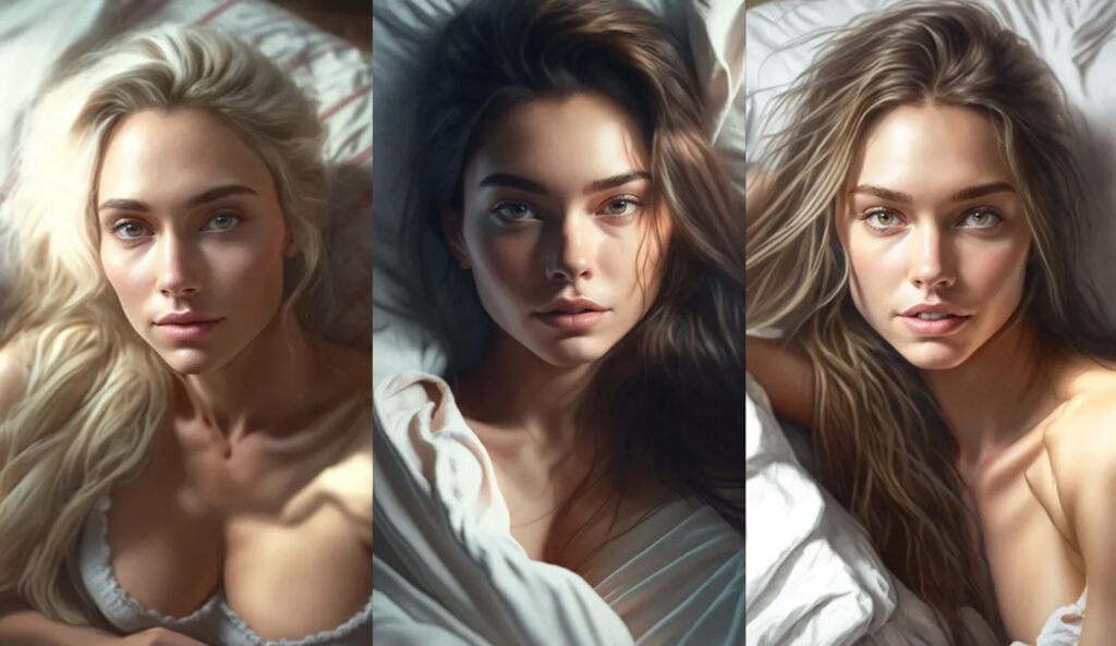 Midjourney ladies generated in Midjourney v4