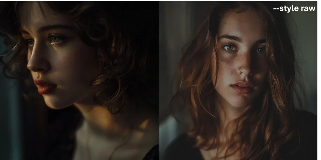 Portrait, natural lighting, moody.
