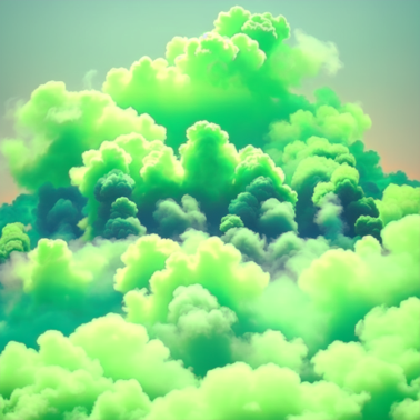 AI Subliminal message example reading "recycle" disguised in green clouds.
