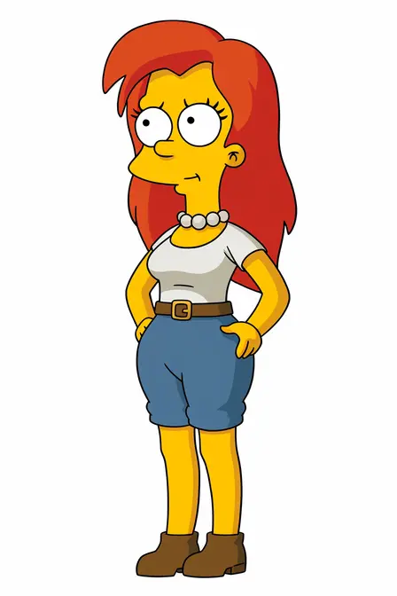 Lady Simpsons character generated with Midjourney