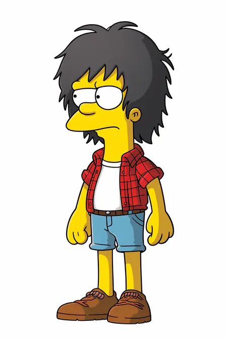 Simpsons character created in Midjourney