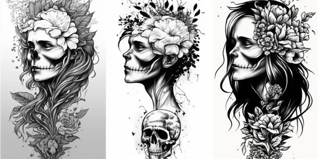 Midjourney generated image of flash design tattoos