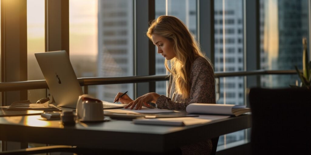 Stock Image - Lady in office working