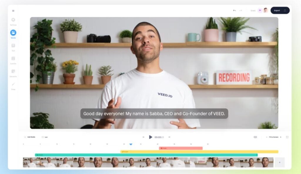 Veed Video Editing GUI