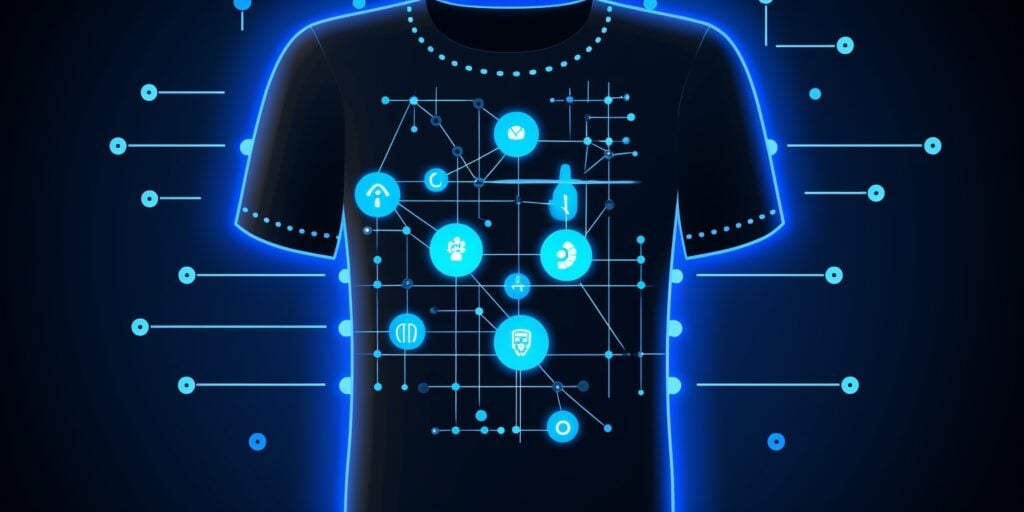 a t-shirt with biometric data measurement