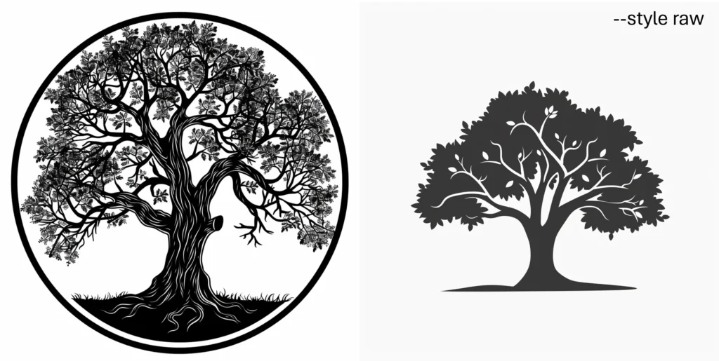 Black and white oak tree icon.