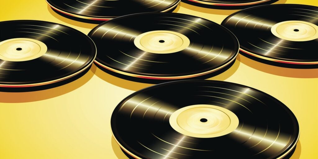 records creamy background