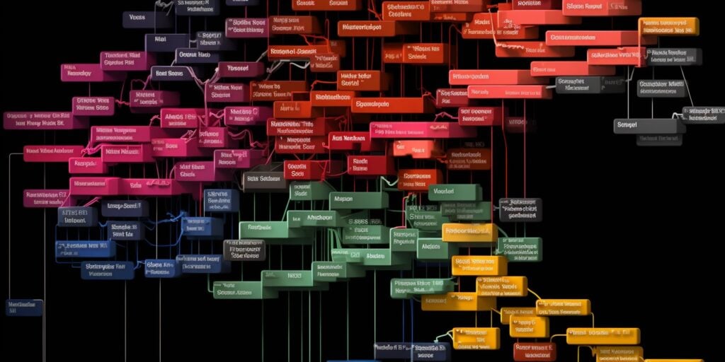 An image showing an assortment of speech bubbles and interconnected in a complex manner. The image conveys the intricacies of Natural Language Processing.
